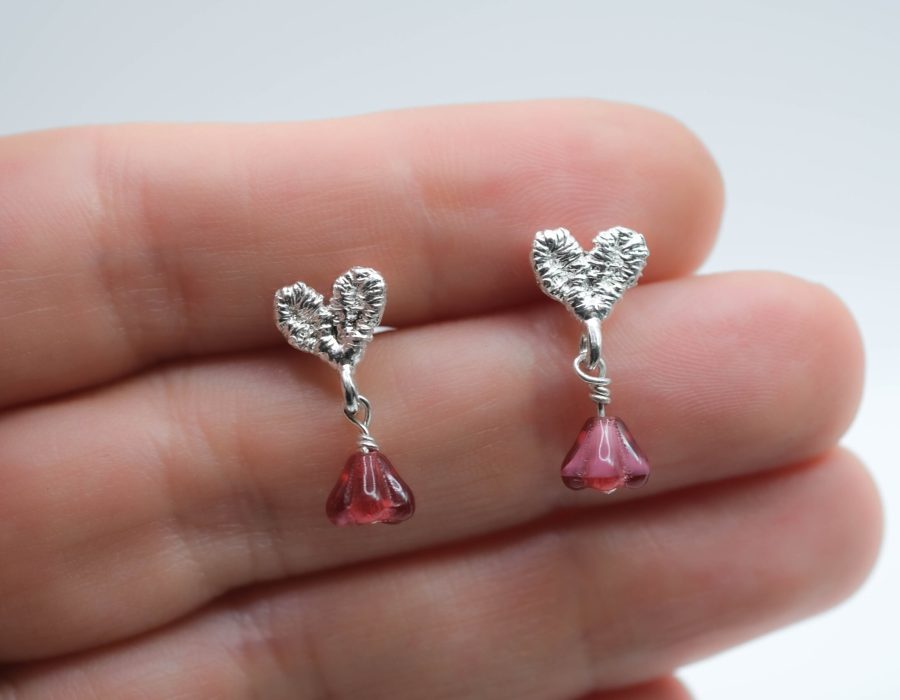 Aros mini cuore con cristal murano