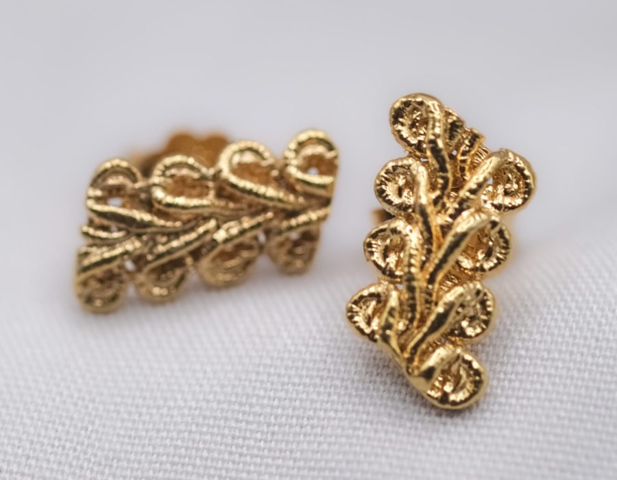 Aros mini broderie dorados