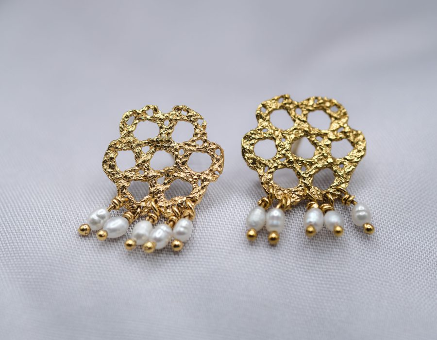 Aros naveta 2 dorados